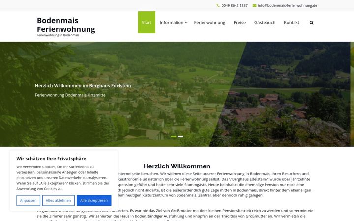 Screenshot of bodenmais-ferienwohnung.de