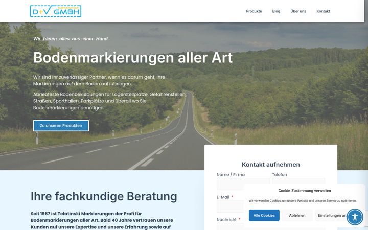 Snimka zaslona za bodenmarkierungen.de