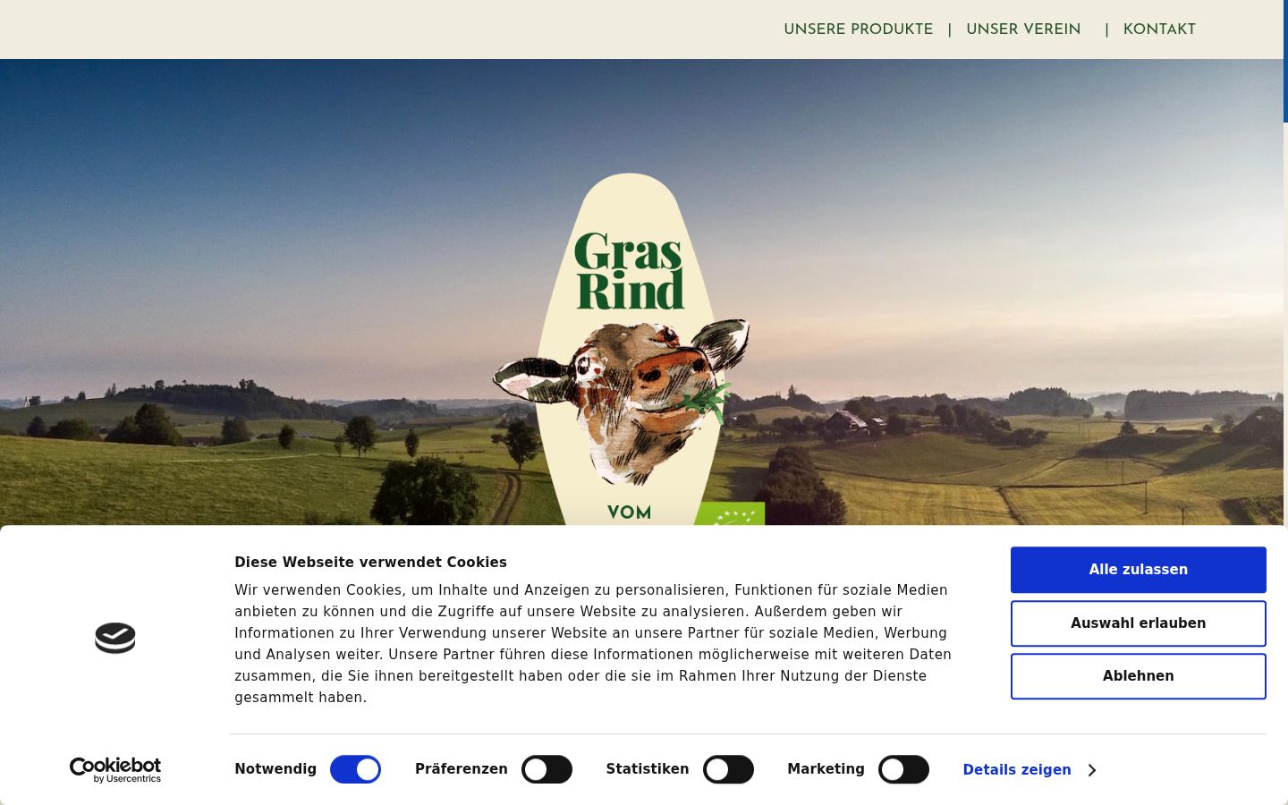 Screenshot del banner di consenso mostrato prima di qualsiasi interazione