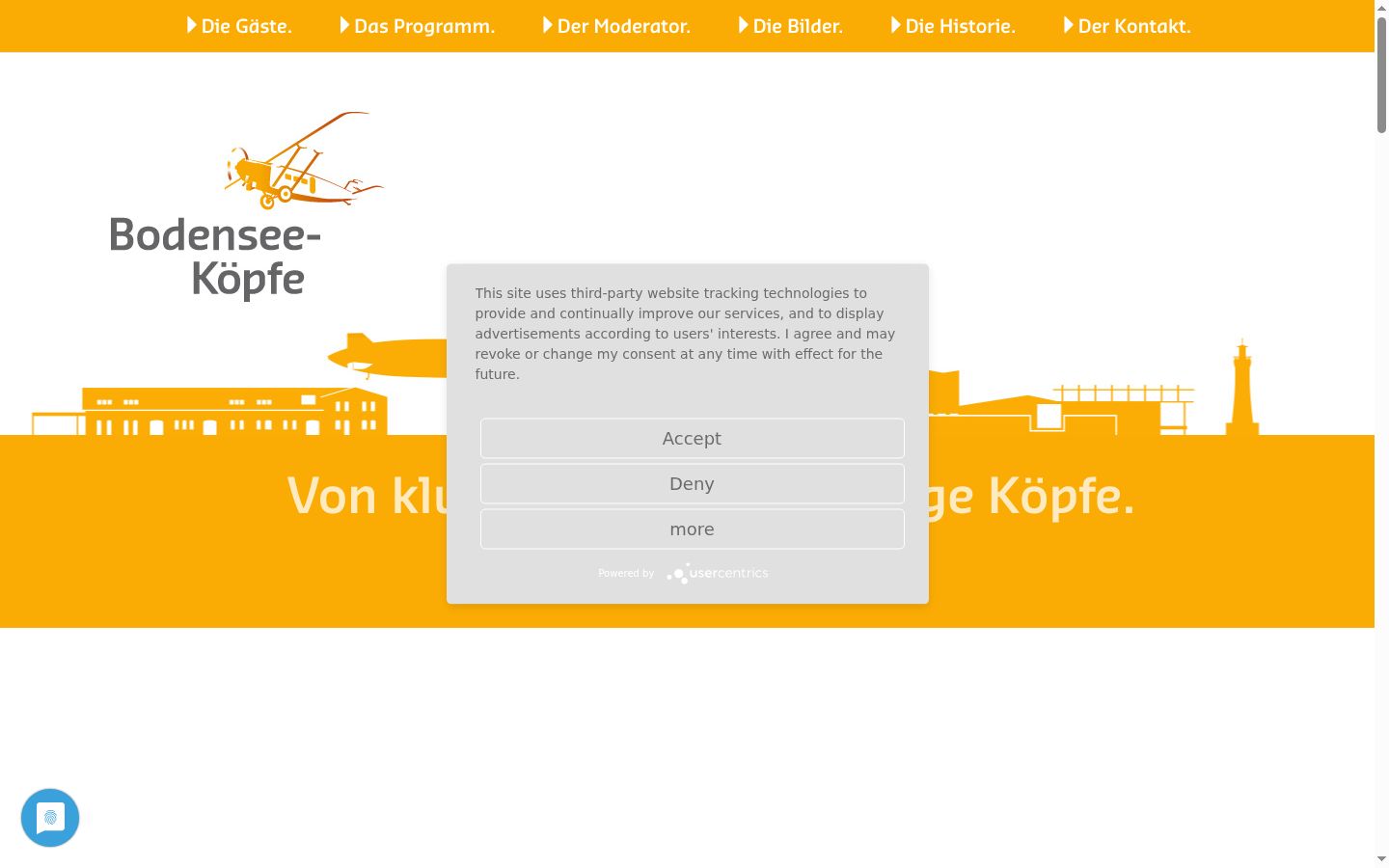 Screenshot of the consent banner shown before any interaction