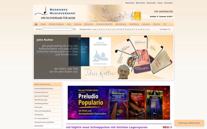Captura de ecrã de bodensee-musikversand.de
