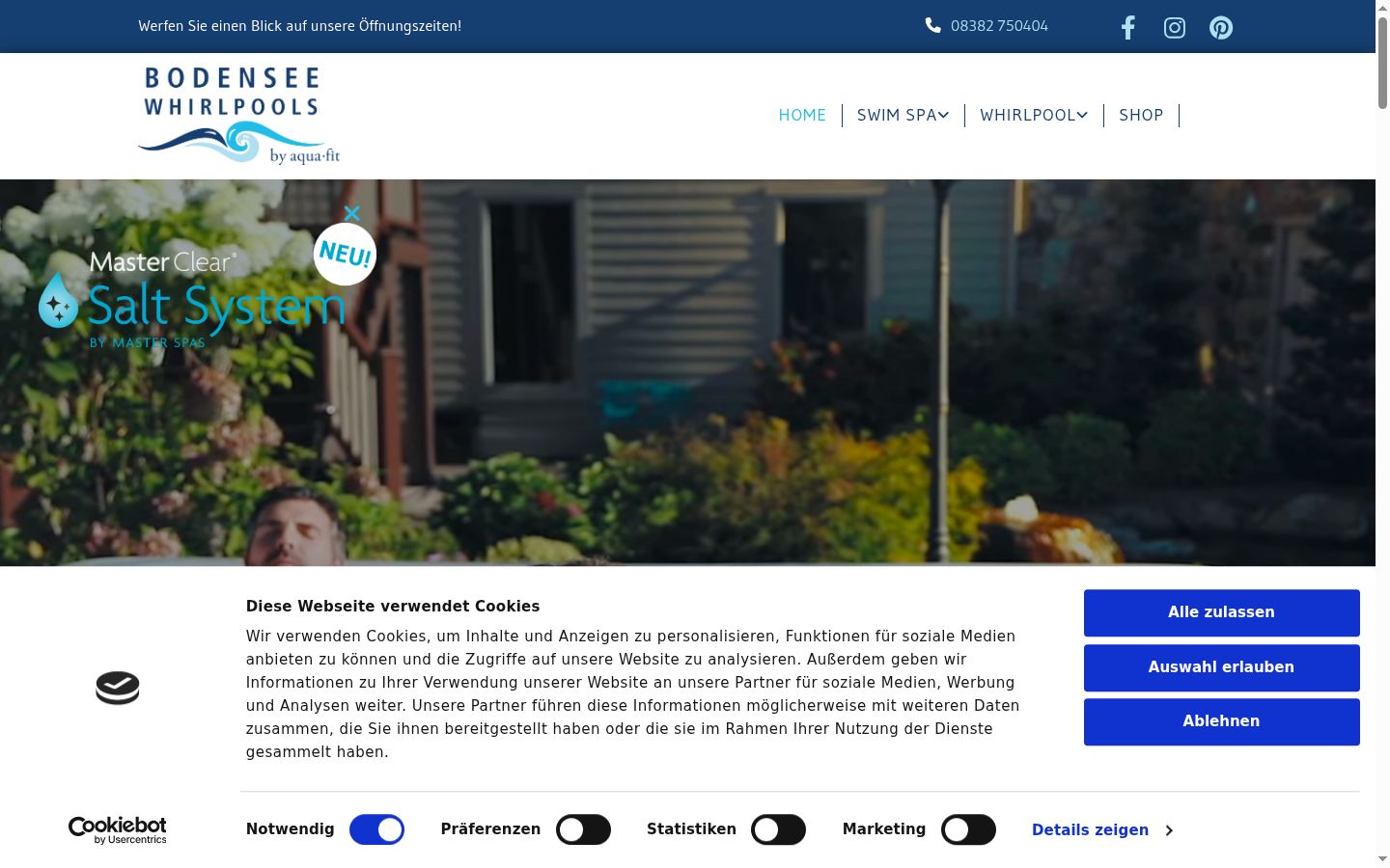 Screenshot del banner di consenso mostrato prima di qualsiasi interazione