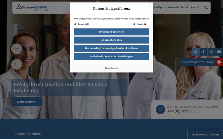 Screenshot of bodenseeklinik.com