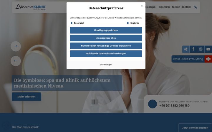 Screenshot di bodenseeklinik.ru
