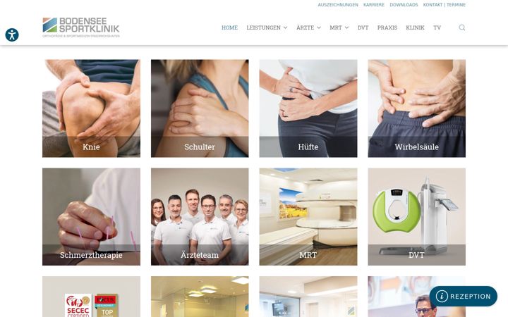 Screenshot of bodenseesportklinik.de