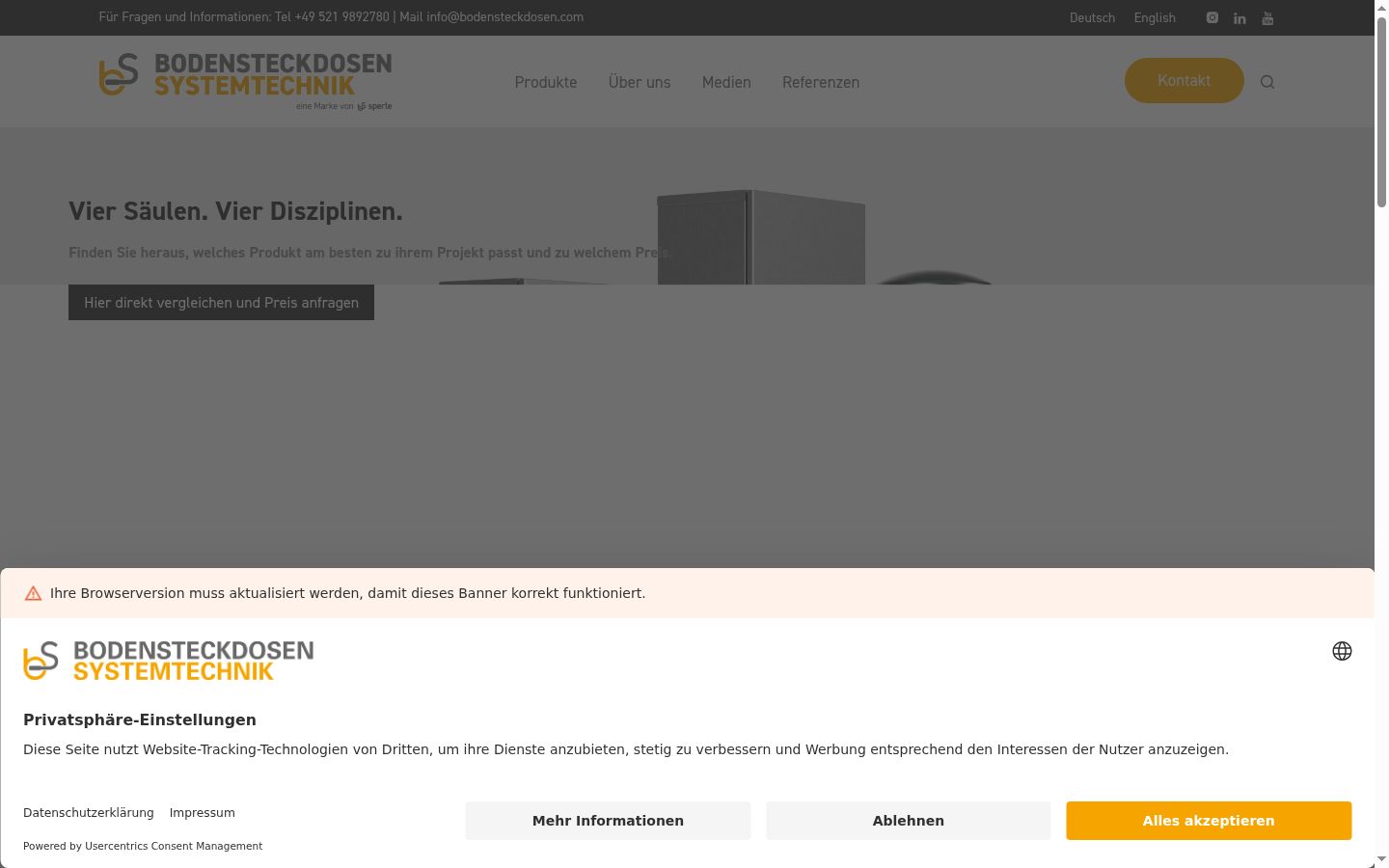 Screenshot of the consent banner shown before any interaction