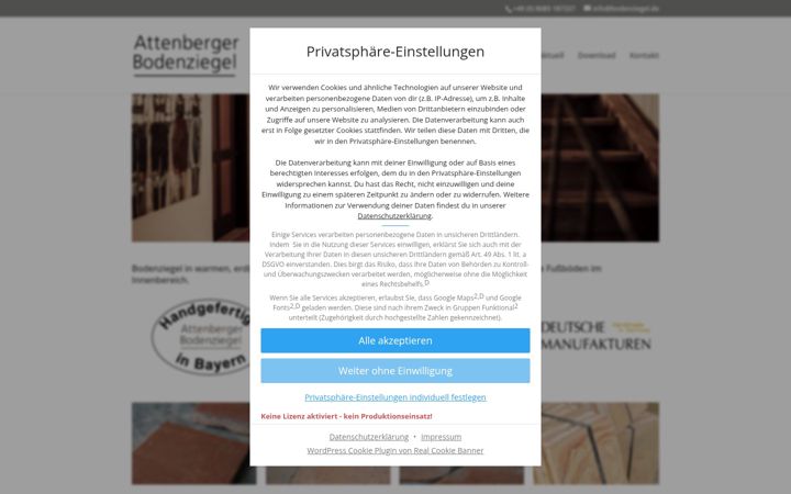 Screenshot of bodenziegel.de