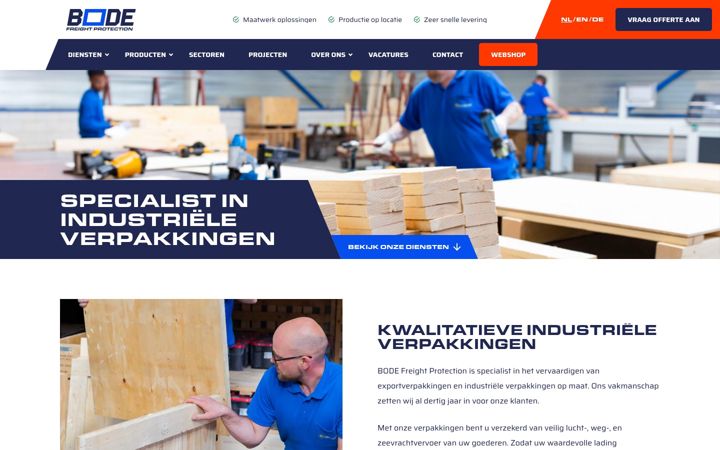 Screenshot του bodepackaging.nl