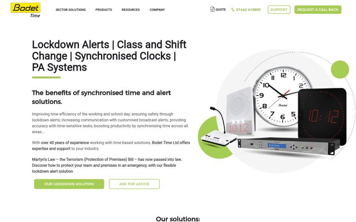 Screenshot of bodet-time.co.uk