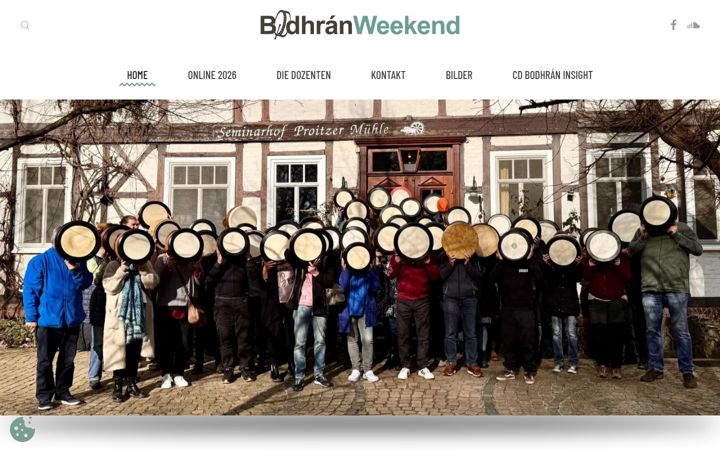 Kuvakaappaus sivustosta bodhranweekends.de