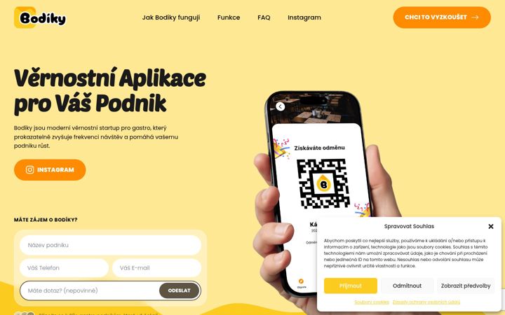 Screenshot of bodiky.cz