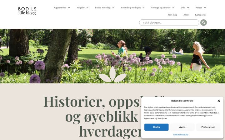 Screenshot of bodilslilleblogg.no