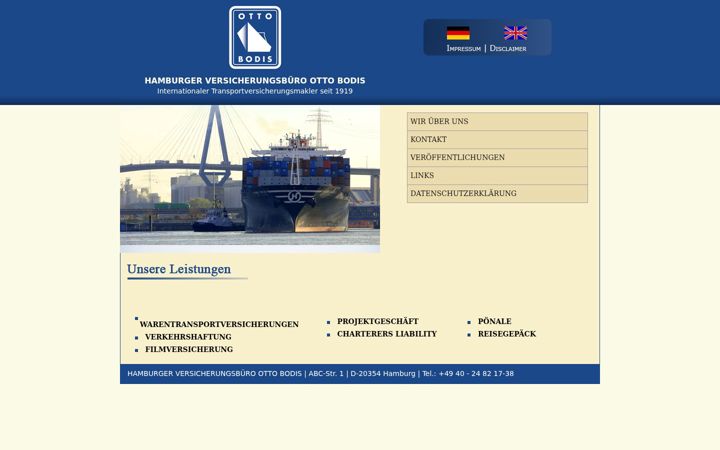 Screenshot von bodistransportversicherungen.de