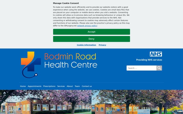 Screenshot of bodminroadhealthcentre.nhs.uk