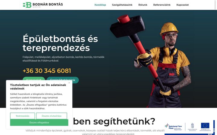 Screenshot of bodnarbontas.hu