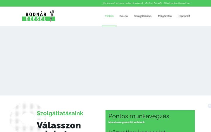 Captura de pantalla de bodnarszerviz.hu