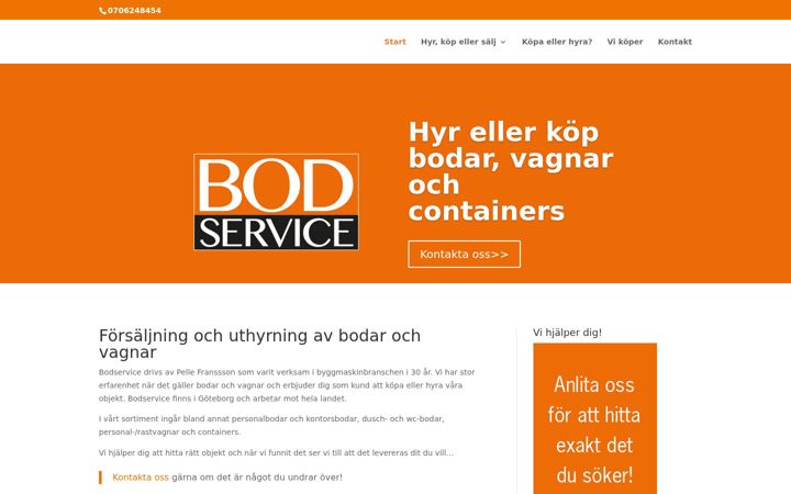 Captură de ecran a bodservice.se