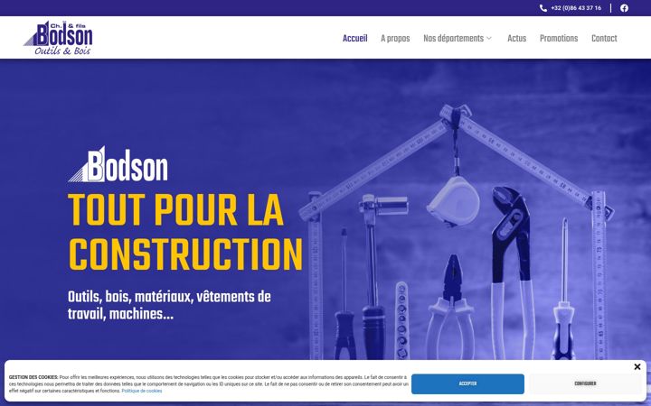Captură de ecran a bodson.com