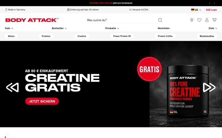 Screenshot of body-attack.de
