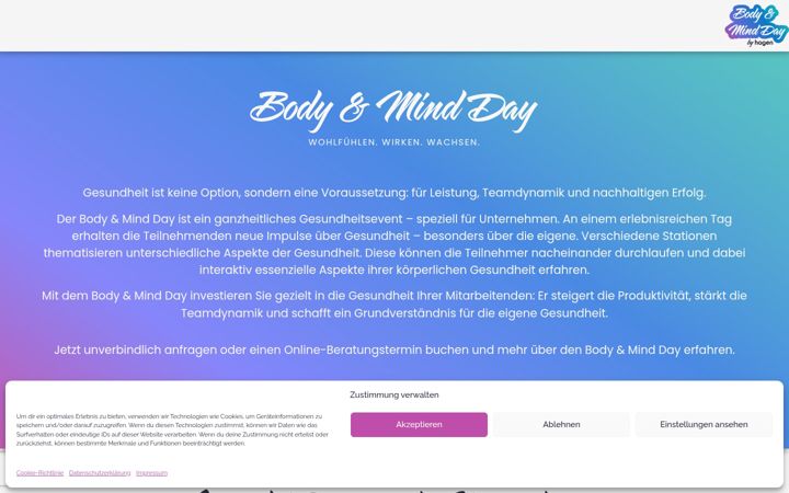 Screenshot of bodyandmindday.de