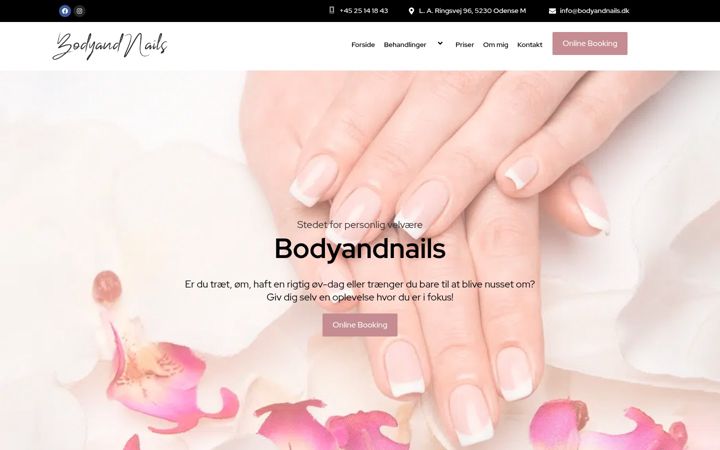 Screenshot of bodyandnails.dk