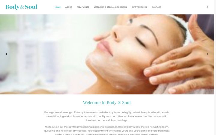 Captura de pantalla de bodyandsoulbeautytherapy.co.uk