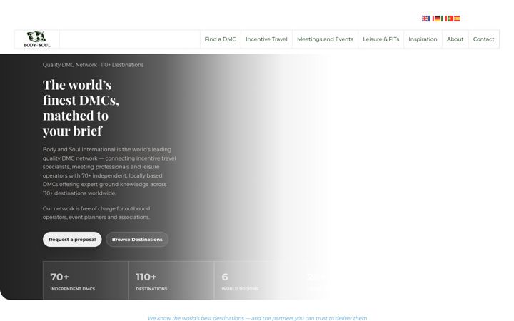 Screenshot of bodyandsoulinternational.com