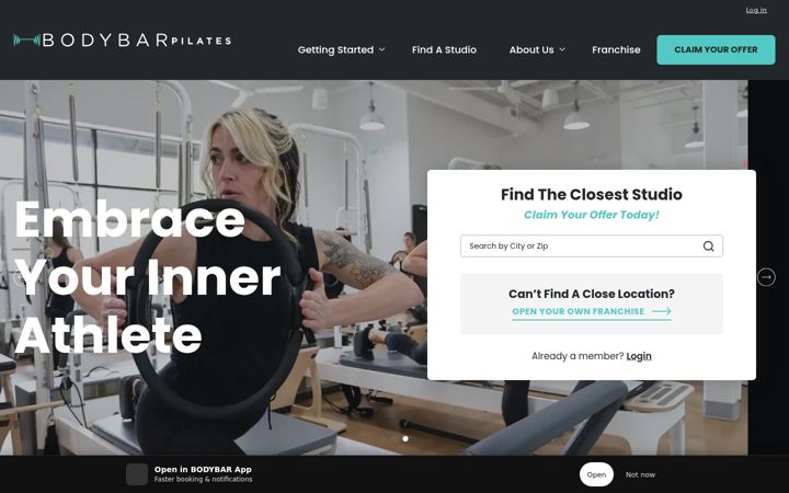Screenshot of bodybarpilates.com