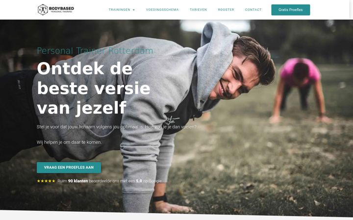 Posnetek zaslona bodybased.nl