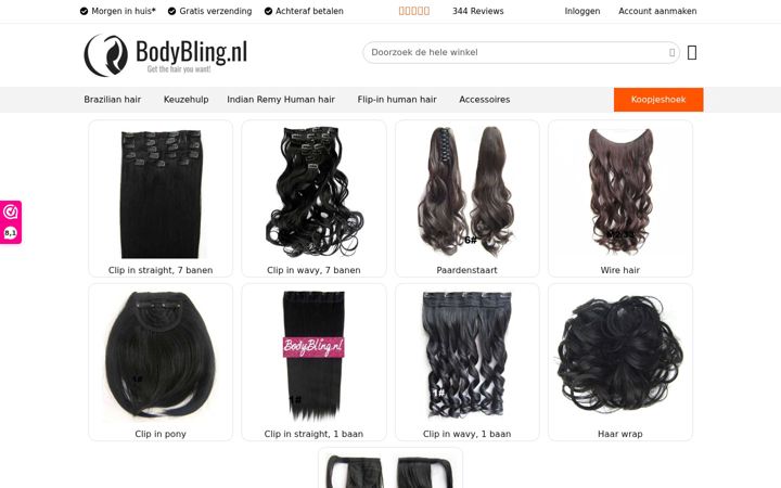Screenshot of bodybling.nl