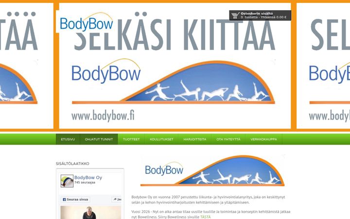 Screenshot of bodybow.fi