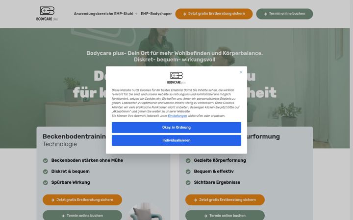 Ekraanipilt saidist bodycareplus-erding.de
