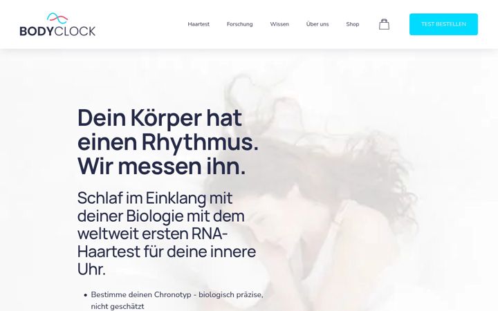 Screenshot of bodyclock.health