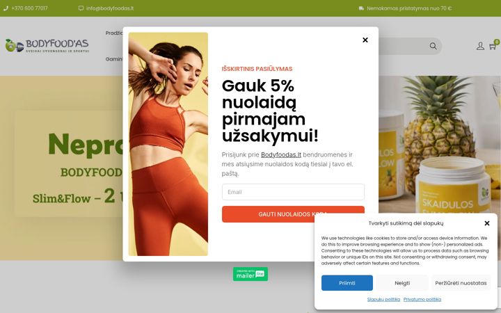 Captura de pantalla de bodyfoodas.lt
