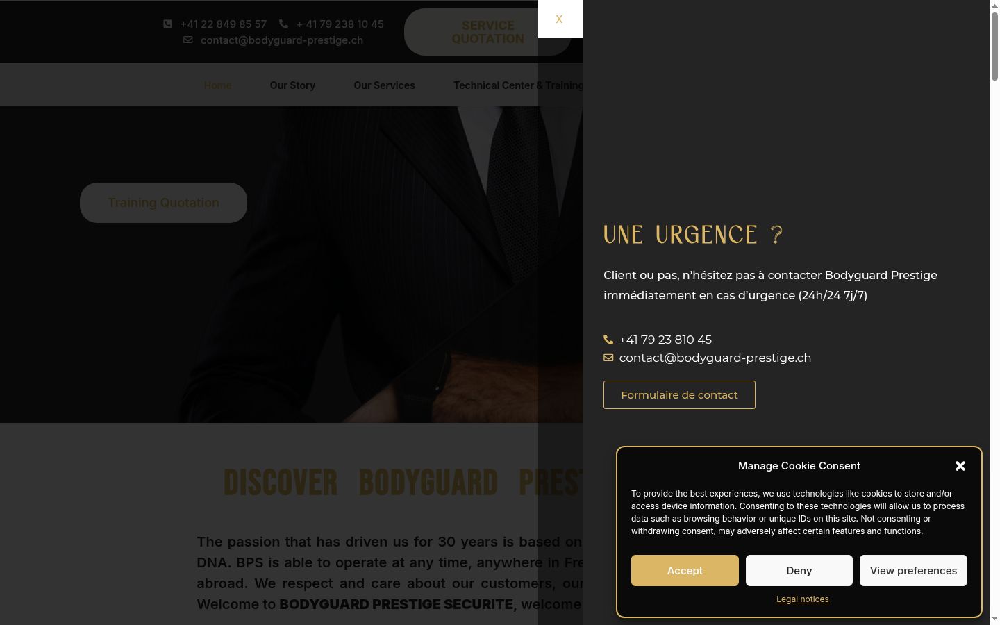 Screenshot of the consent banner shown before any interaction