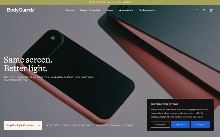 Screenshot of bodyguardz.com