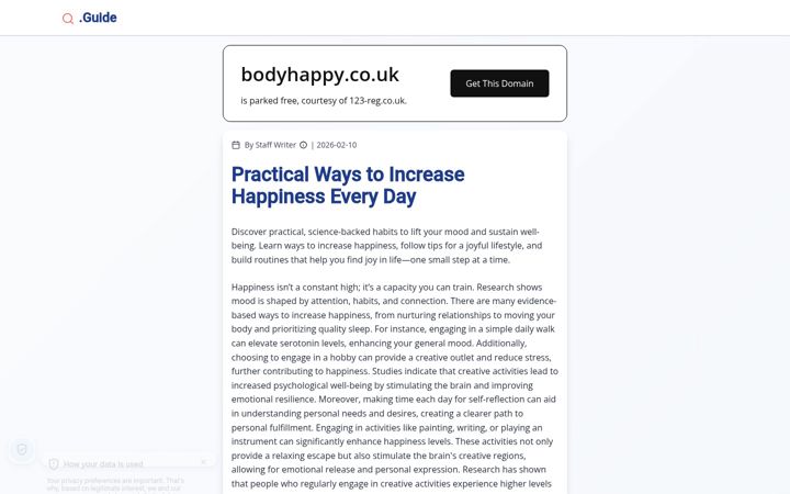 Screenshot of bodyhappy.co.uk