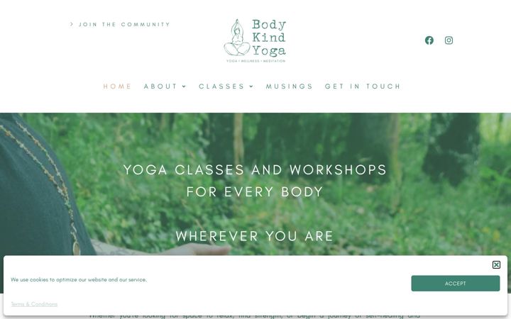 Screenshot of bodykindyoga.com