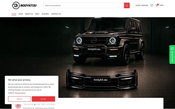 Screenshot of bodykit.eu