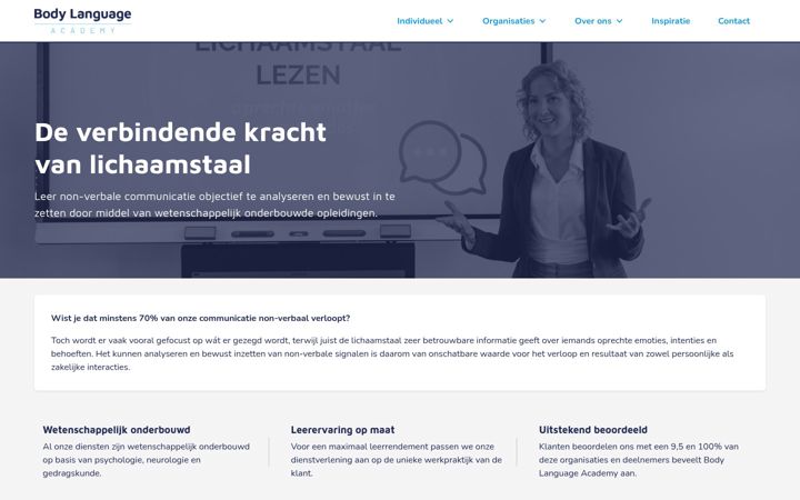 Screenshot of bodylanguageacademy.nl