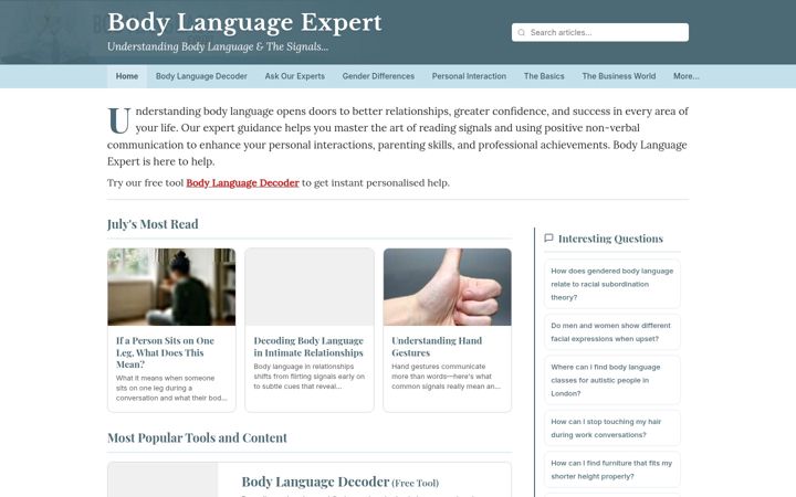 Screenshot of bodylanguageexpert.co.uk