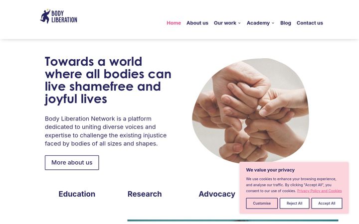 Skjermbilde av bodyliberation.eu
