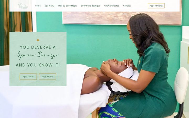 Screenshot of bodymagicdayspa.com