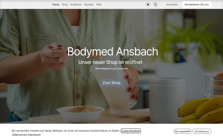 Screenshot of bodymed-ansbach-shop.de