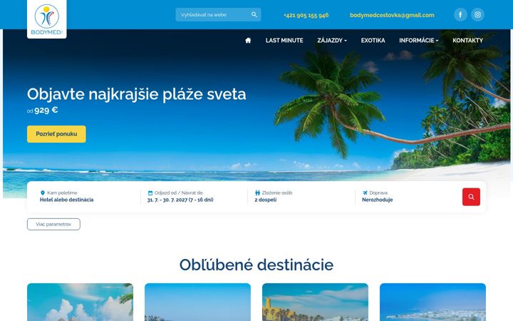 Skärmbild av bodymedcestovka.sk