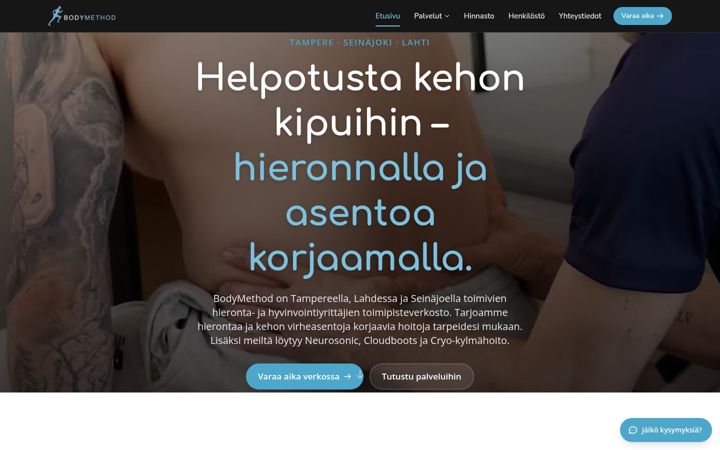 Screenshot di bodymethod.fi