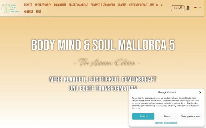 Captura de ecrã de bodymindandsoulmallorca.com