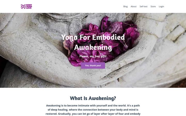 Screenshot of bodymindlove.com