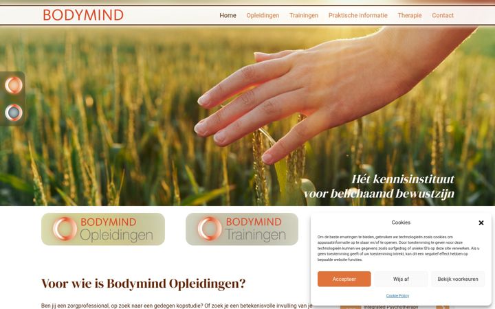 Captura de ecrã de bodymindopleidingen.nl