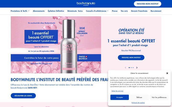 Screenshot of bodyminute.com